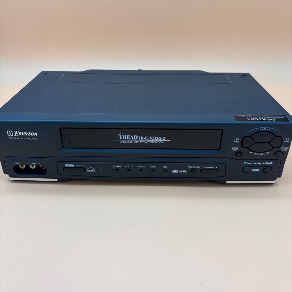 Emerson EWV601 4-Head Hi-Fi Stereo VCR Video Cassette Recorder Black